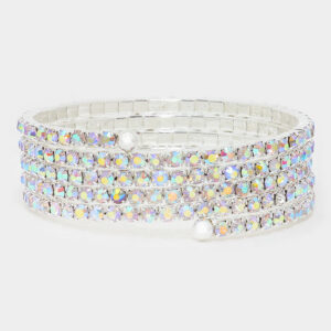 AB Rhinestone Wrap Around Bracelet